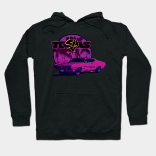 Texas-Style 1970 Torino Beach scene pink colors Hoodie